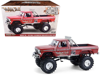 1979 Ford F-250 Monster Truck with 48-Inch Tires "Walkin' Tall" Red "Kings of Crunch" Series 1/18 Diecast Model Car by Greenlight by Greenlight