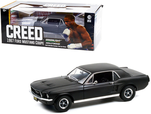 1967 Ford Mustang Coupe Matt Black (Adonis Creed's) "Creed" (2015) Movie 1/18 Diecast Model Car by Greenlight by Greenlight