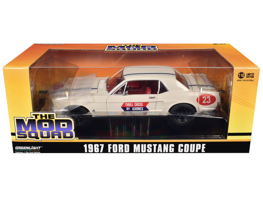 1967 Ford Mustang Coupe #23 "Thrill Circus By Karnes" White 1/18 Diecast Model Car by Greenlight by Greenlight