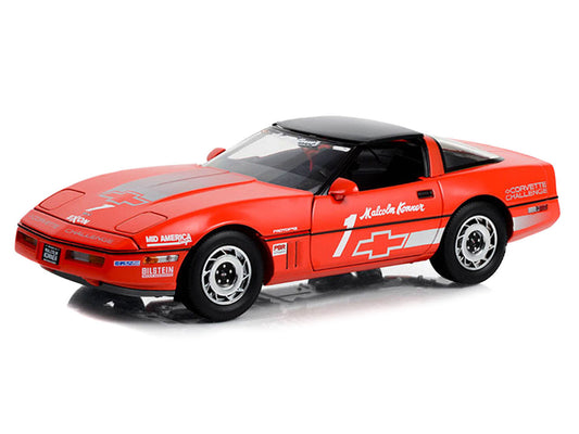 1988 Chevrolet Corvette C4 #1 Malcolm Konner "Corvette Challenge Race Car" Red with Black Top 1/18 Diecast Model Car by Greenlight by Greenlight