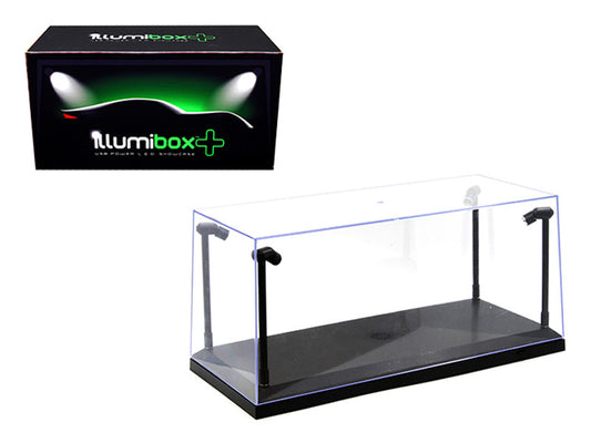 Collectible Display Show Case with LED Lights and Black Base for 1/24 1/18 Models by Illumibox by Illumibox