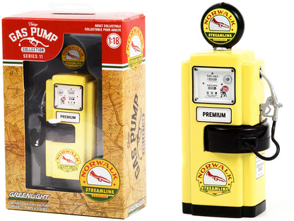 1948 Wayne 100-A Gas Pump "Norwalk Gasoline" Yellow and Black "Vintage Gas Pumps" Series 11 1/18 Diecast Model by Greenlight by Greenlight