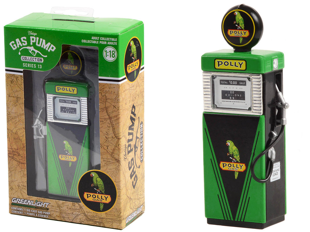 1951 Wayne 505 Gas Pump "Polly Gas" Green and Black "Vintage Gas Pumps" Series 13 1/18 Diecast Model by Greenlight by Greenlight