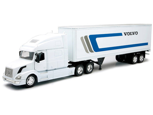 Volvo VN-780 Truck with Dry Van Trailer White "Long Haul Truckers" Series 1/32 Diecast Model by New Ray by New Ray