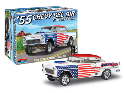 Level 4 Model Kit 1955 Chevrolet Bel Air Street Machine 2-in-1 Kit 1/24 Scale Model by Revell by Revell