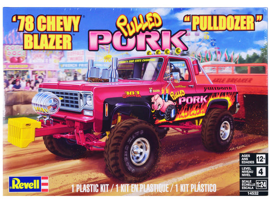 Level 4 Model Kit 1978 Chevrolet Blazer Pickup Truck "Pulled Pork Pulldozer" 1/24 Scale Model by Revell by Revell