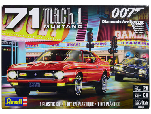 Level 4 Model Kit 1971 Ford Mustang Mach 1 James Bond 007 "Diamonds Are Forever" (1971) Movie 1/25 Scale Model by Revell by Revell