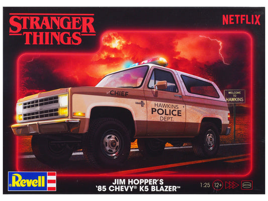 Level 4 Model Kit Jim Hopper's 1985 Chevrolet K5 Blazer "Stranger Things" (2016-Current) TV Series 1/25 Scale Model by Revell by Revell