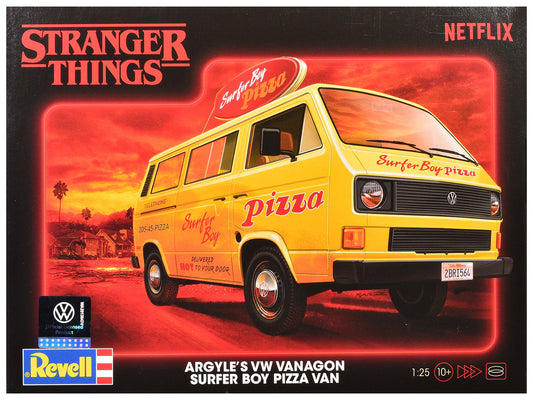 Level 3 Model Kit Argyle’s Volkswagen Vanagon "Surfer Boy Pizza" Van "Stranger Things" (2016-Current) TV Series 1/25 Scale Model by Revell by Revell