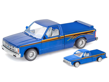 Level 4 Model Kit 1991 Chevrolet S-10 Lowrider Pickup Truck with 1/64 Diecast Version Included "Big + Little Series" 1/25 Scale Model by Revell by Revell