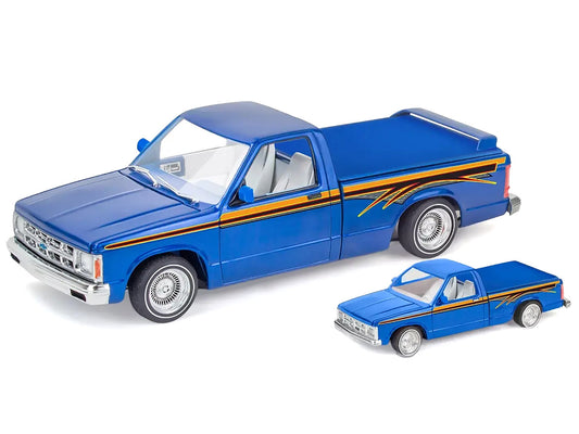 Level 4 Model Kit 1991 Chevrolet S-10 Lowrider Pickup Truck with 1/64 Diecast Version Included "Big + Little Series" 1/25 Scale Model by Revell by Revell