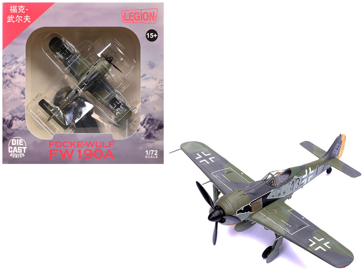 Focke-Wulf Fw 190A Aircraft "Black 13 8./JG 2 Richthofen France" (1943) German Luftwaffe 1/72 Diecast Model Airplane by Legion by Legion