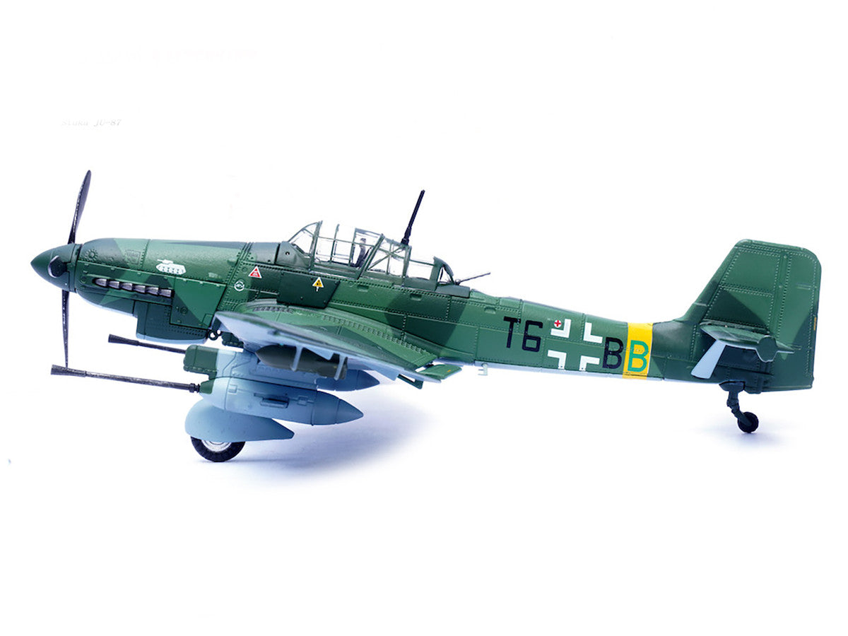 Junkers Ju 87G2 Stuka Bomber Aircraft "10.(Pz)/SG 2 Immelmann T6+BB Oberst Hans-Ulrich Rudel Romania" (1944) German Luftwaffe "Wing" Series 1/72 Diecast Model by Panzerkampf by Panzerkampf