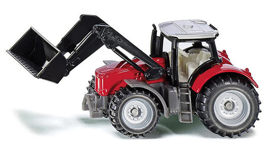 Massey Ferguson Tractor with Front Loader Red with Silver Top Diecast Model by Siku by SIKU