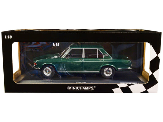 1968 BMW 2500 Green Metallic Limited Edition to 504 pieces Worldwide 1/18 Diecast Model Car by Minichamps by Minichamps