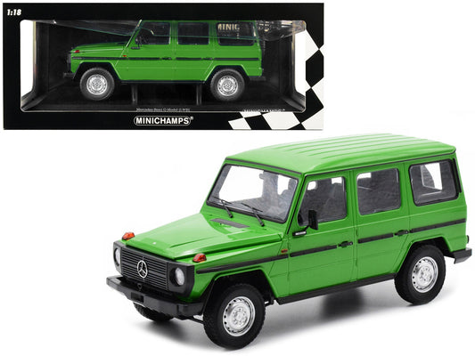 1980 Mercedes-Benz G-Model (LWB) Green with Black Stripes Limited Edition to 402 pieces Worldwide 1/18 Diecast Model Car by Minichamps by Minichamps