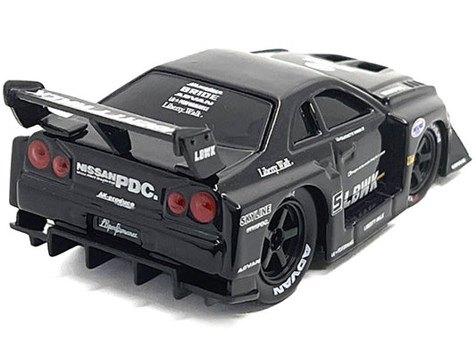 1999 Nissan Skyline GT-R (R34) #5 "Liberty Walk" Black 1/64 Diecast Model Car by Muscle Machines by Muscle Machines