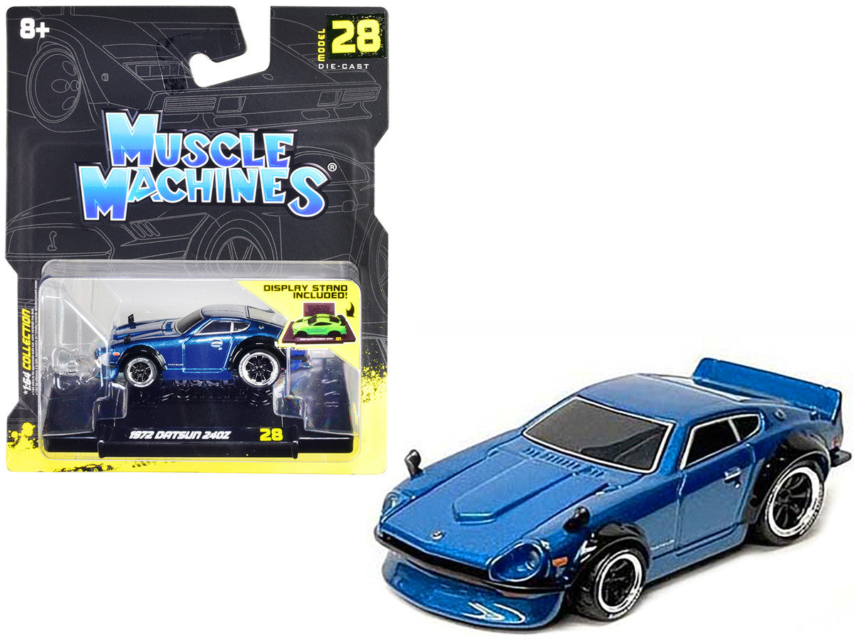 1972 Datsun 240Z Blue Metallic 1/64 Diecast Model Car by Muscle Machines by Muscle Machines