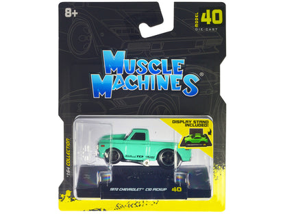 1972 Chevrolet C10 Pickup Truck Light Green 1/64 Diecast Model Car by Muscle Machines by Muscle Machines