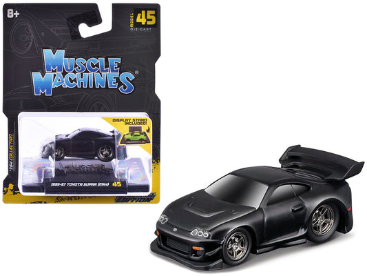 1995-97 Toyota Supra (MK4) Matt Black 1/64 Diecast Model Car by Muscle Machines by Muscle Machines
