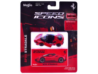 Ferrari SF90 Stradale Red with Black Top "Speed Icons" Series 1/64 Diecast Model Car by Maisto by Maisto