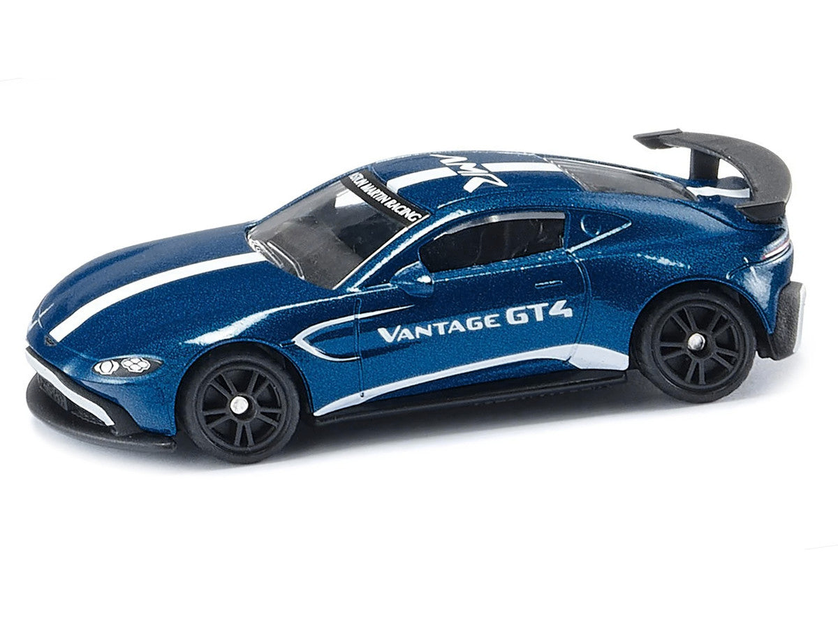 Aston Martin Vantage GT4 Blue Metallic with White Stripes Diecast Model Car by Siku by SIKU