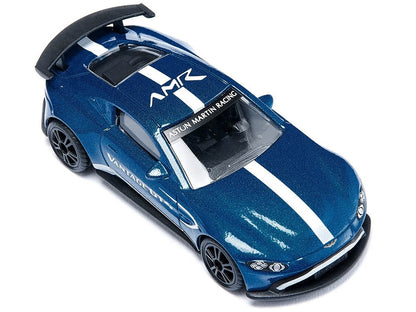 Aston Martin Vantage GT4 Blue Metallic with White Stripes Diecast Model Car by Siku by SIKU