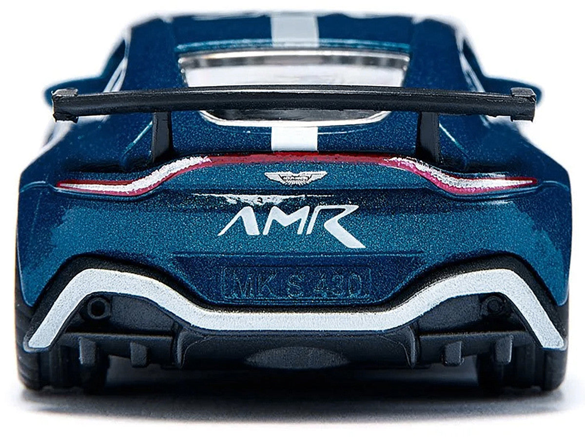 Aston Martin Vantage GT4 Blue Metallic with White Stripes Diecast Model Car by Siku by SIKU
