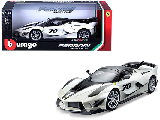 Ferrari FXX-K Evo #70 White 1/18 Diecast Model Car by Bburago by Bburago