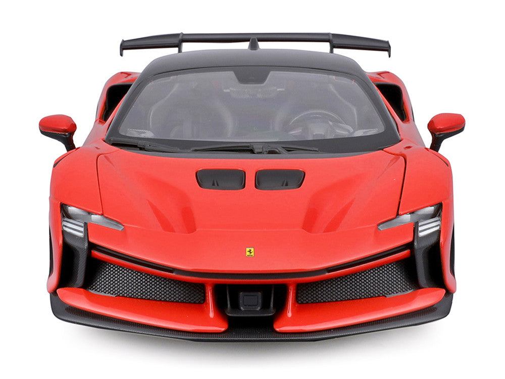 Ferrari SF90 XX Stradale Red with Black Top "Race + Play" Series 1/18 Diecast Model Car by Bburago by Bburago