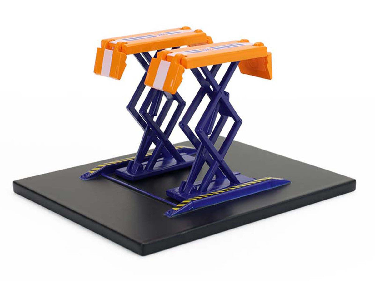 Automotive Double Scissor Lift "Union 76" Orange and Blue "Double Scissor Lifts" Series 2 1/64 Diecast Model by Greenlight by Greenlight