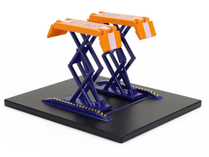 Automotive Double Scissor Lift "Union 76" Orange and Blue "Double Scissor Lifts" Series 2 1/64 Diecast Model by Greenlight by Greenlight