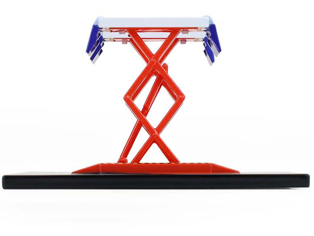 Automotive Double Scissor Lift "Chevron" White and Red "Double Scissor Lifts" Series 2 1/64 Diecast Model by Greenlight by Greenlight
