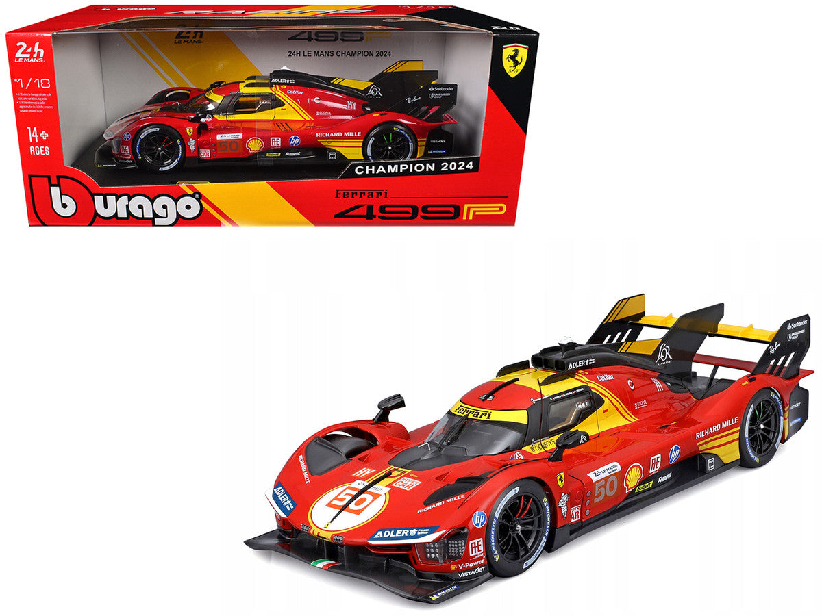 Ferrari 499P #50 Antonio Fuoco - Miguel Molina - Nicklas Nielsen "Ferrari AF Corse" Winner "24 Hours of Le Mans" (2024) "Racing" Series 1/18 Diecast Model Car by Bburago by Bburago