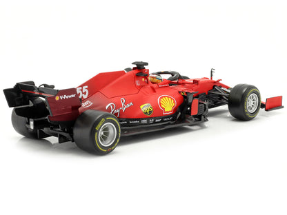 Ferrari SF21 #55 Carlos Sainz Formula One F1 Car "Ferrari Racing" Series 1/18 Diecast Model Car by Bburago by Bburago