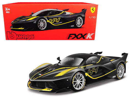 Ferrari FXX-K #44 Black with Yellow Stripes "Signature Series" 1/18 Diecast Model Car by Bburago by Bburago