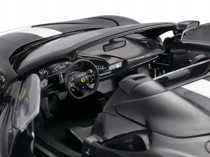 Ferrari SF90 Spider Assetto Fiorano Black Metallic with White Stripes "Signature Series" 1/18 Diecast Model Car by Bburago by Bburago