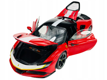 Ferrari SF90 Stradale Assetto Fiorano Red with White Stripes "Signature Series" 1/18 Diecast Model Car by Bburago by Bburago
