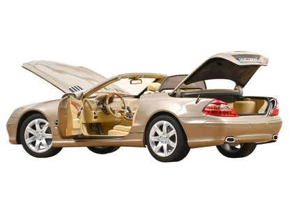 2003 Mercedes-Benz SL 500 Type R230 Travertine Beige Metallic 1/18 Diecast Model Car by Norev-2