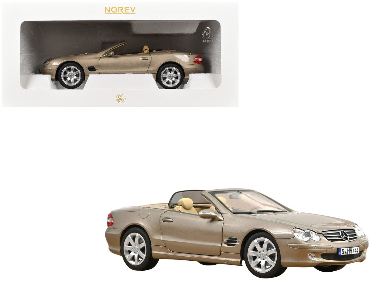 2003 Mercedes-Benz SL 500 Type R230 Travertine Beige Metallic 1/18 Diecast Model Car by Norev-0