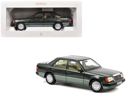 1990 Mercedes-Benz 230 E Night Green Metallic with Green Interior 1/18 Diecast Model Car by Norev by Norev