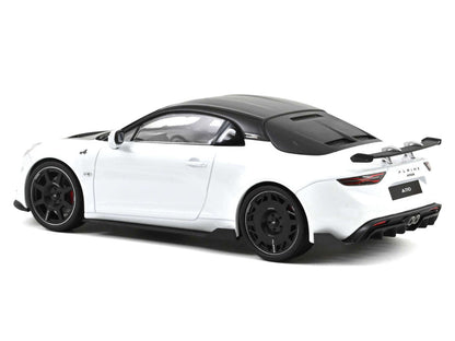 2024 Alpine A110 R Pearl White Metallic with Carbon Hood and Top 1/18 Diecast Model Car by Norev by Norev