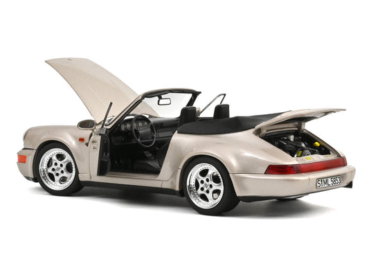 1992 Porsche 911 Carrera 2 Turbo Look Cabriolet Zermatt Silver Metallic 1/18 Diecast Model Car by Norev by Norev