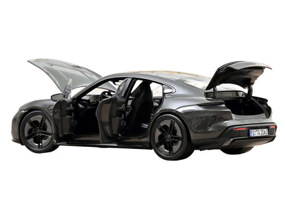 2024 Porsche Taycan Turbo S Slate Gray Neo 1/18 Diecast Model Car by Norev-1