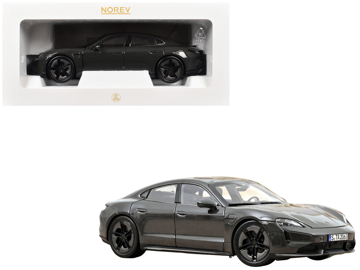 2024 Porsche Taycan Turbo S Slate Gray Neo 1/18 Diecast Model Car by Norev-0