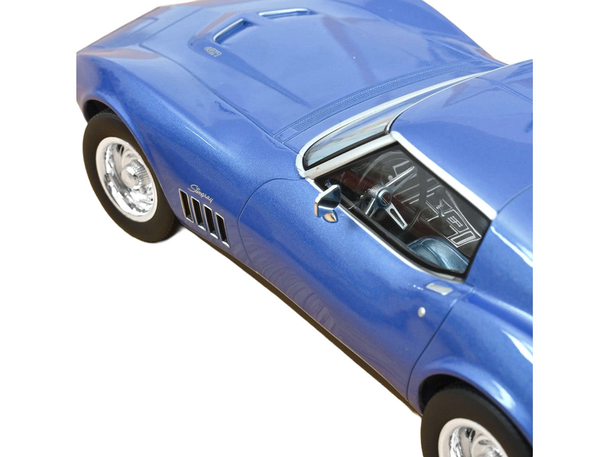 1969 Chevrolet Corvette Coupe Le Mans Blue Metallic with Blue Interior 1/18 Diecast Model Car by Norev-2