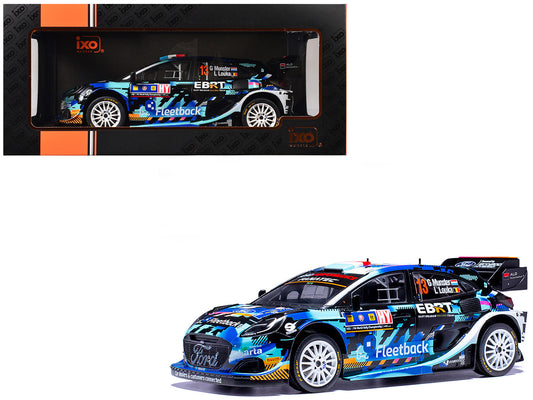 Ford Puma Rally1 #13 Gregoire Munster - Louis Louka "Central European Rally" (2023) 1/18 Diecast Model Car by IXO Models by IXO