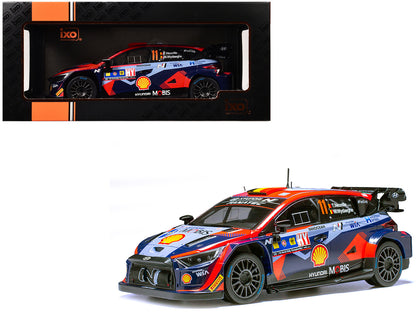 Hyundai i20 N Rally1 #11 Thierry Neuville - Martijn Wydaeghe Winner "Central European Rally" (2023) 1/18 Diecast Model Car by IXO Models by IXO