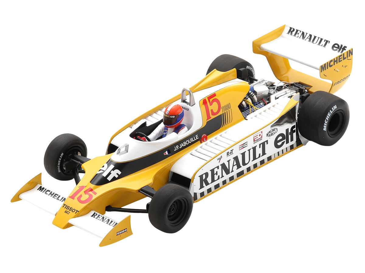 Renault RS11 #15 Jean-Pierre Jabouille "Equipe Renault Elf" Winner Formula One F1 "French GP" (1979) with Acrylic Display Case 1/18 Model Car by Spark by Spark