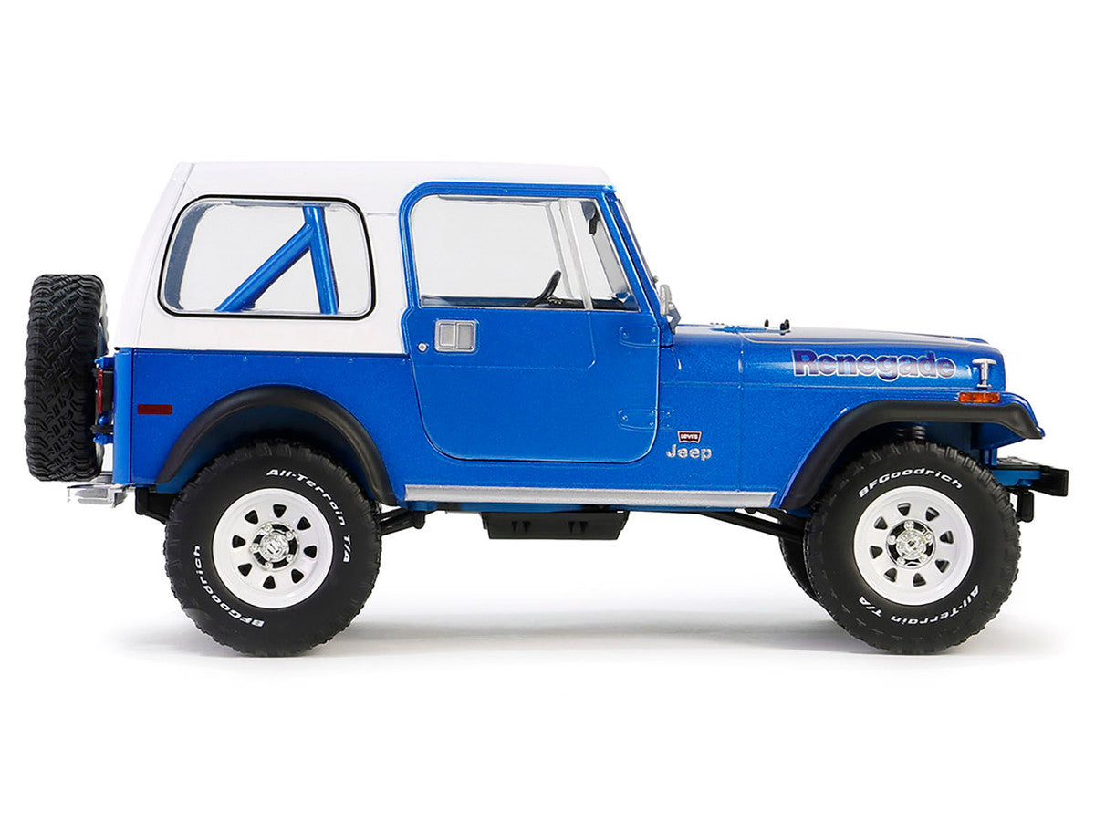 1978 Jeep CJ-7 Renegade Captain Blue Metallic with White Top "Artisan Collection" Series 1/18 Diecast Model Car by Greenlight by Greenlight